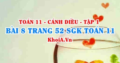 Bài 8 trang 52 SGK Toán 11 tập 1 Cánh Diều